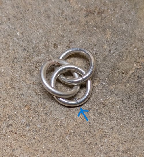 Judy Larson's Double Link Chain - , Chain Maille Jewelry, Making Chain, Chain Making , Butane Torch, Soldering, Solder, Chain Maille, chain mail, chainmaille, chainmail, , Position each new ring